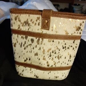 Stylish Brown and Cream Women's Bag